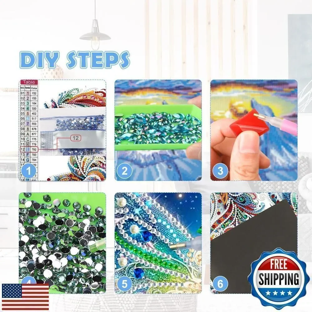 Diamonds Painting Kits for Adults Beginner DIY 5D Colorful Horse